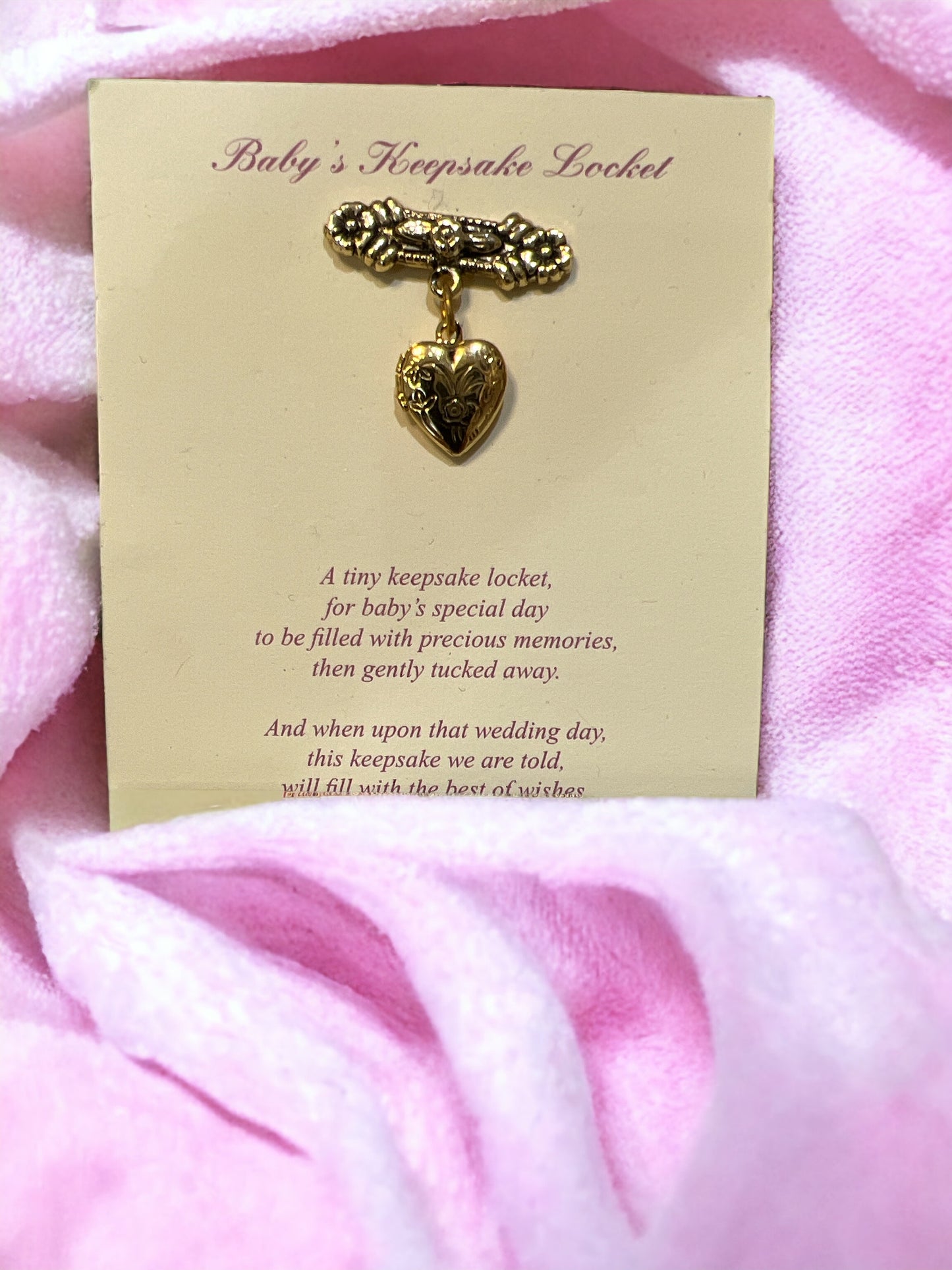 Gold Keepsake Baby Locket Pin