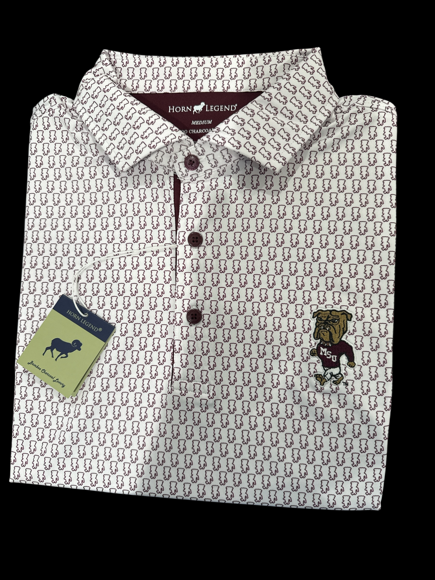 Mississippi State Vintage Walking Bully Print Polo