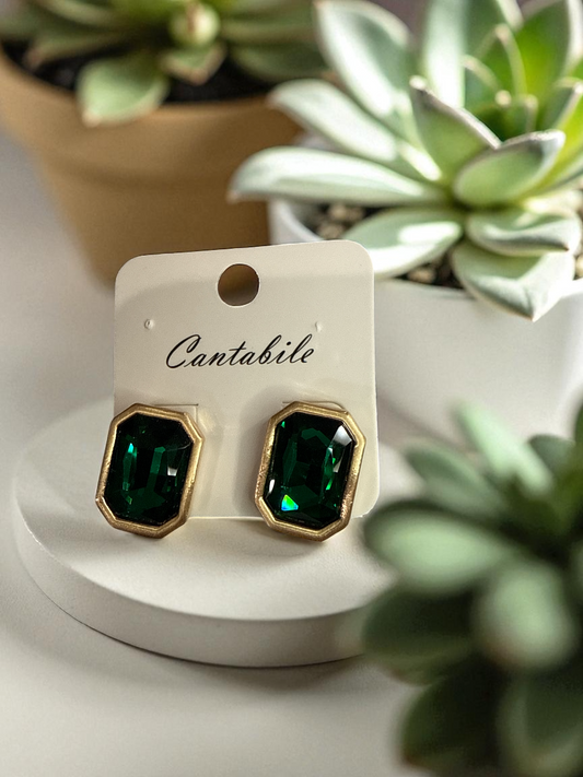 Vintage Emerald Green Earrings
