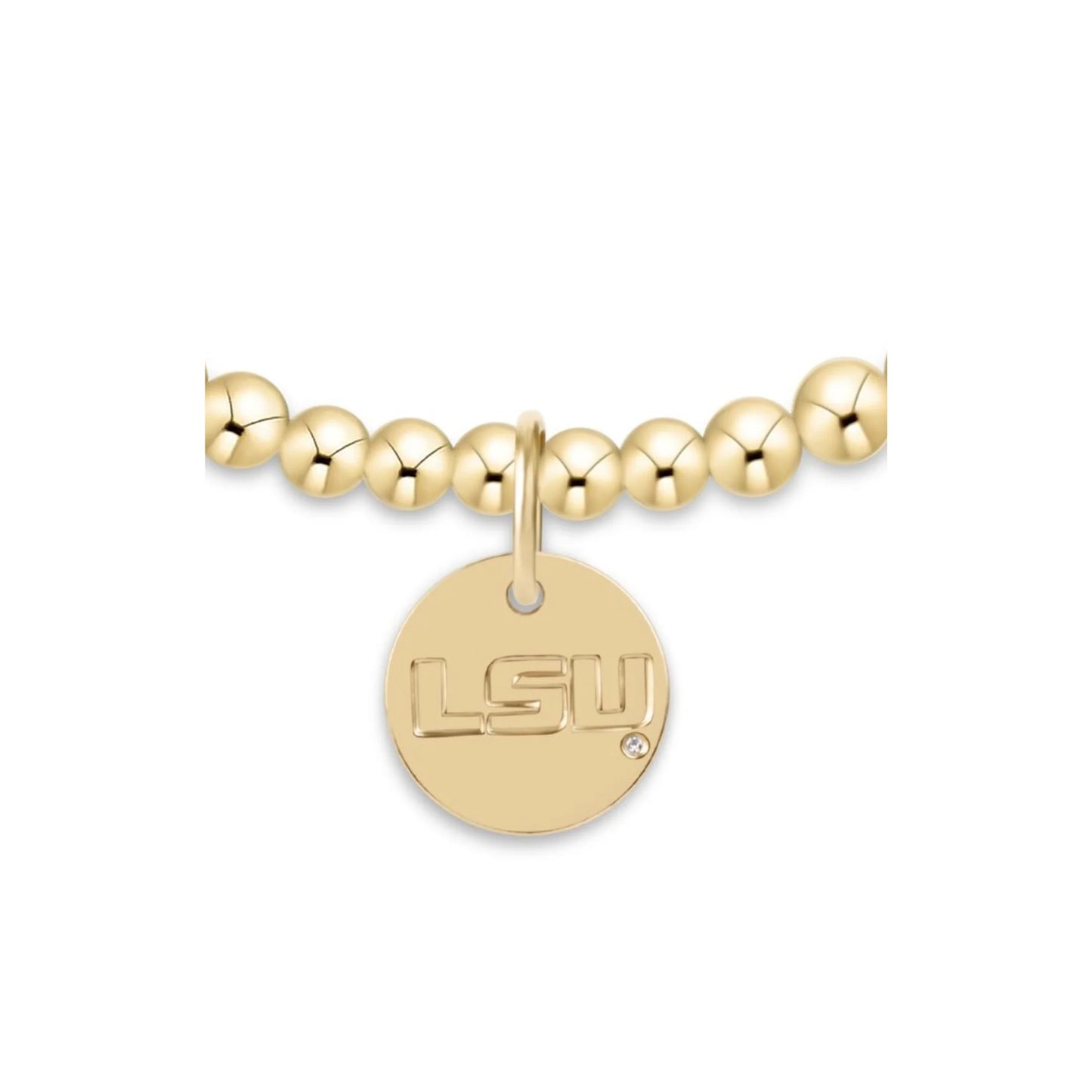ecollegiate classic gold 3mm bracelet - lsu disc - The Season Boutique