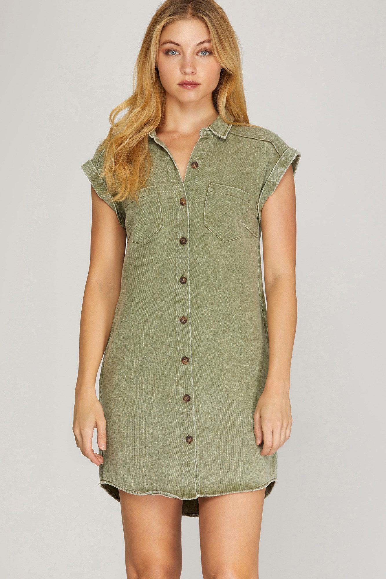 WASHED SHIRT DRESS