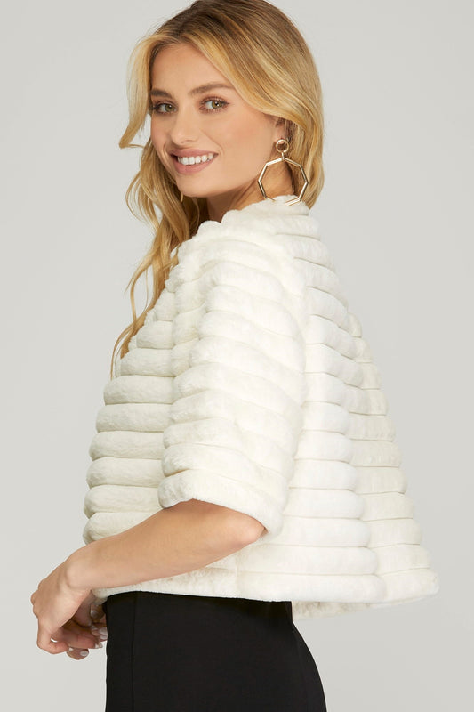 Half Sleeve Faux Fur Jacket