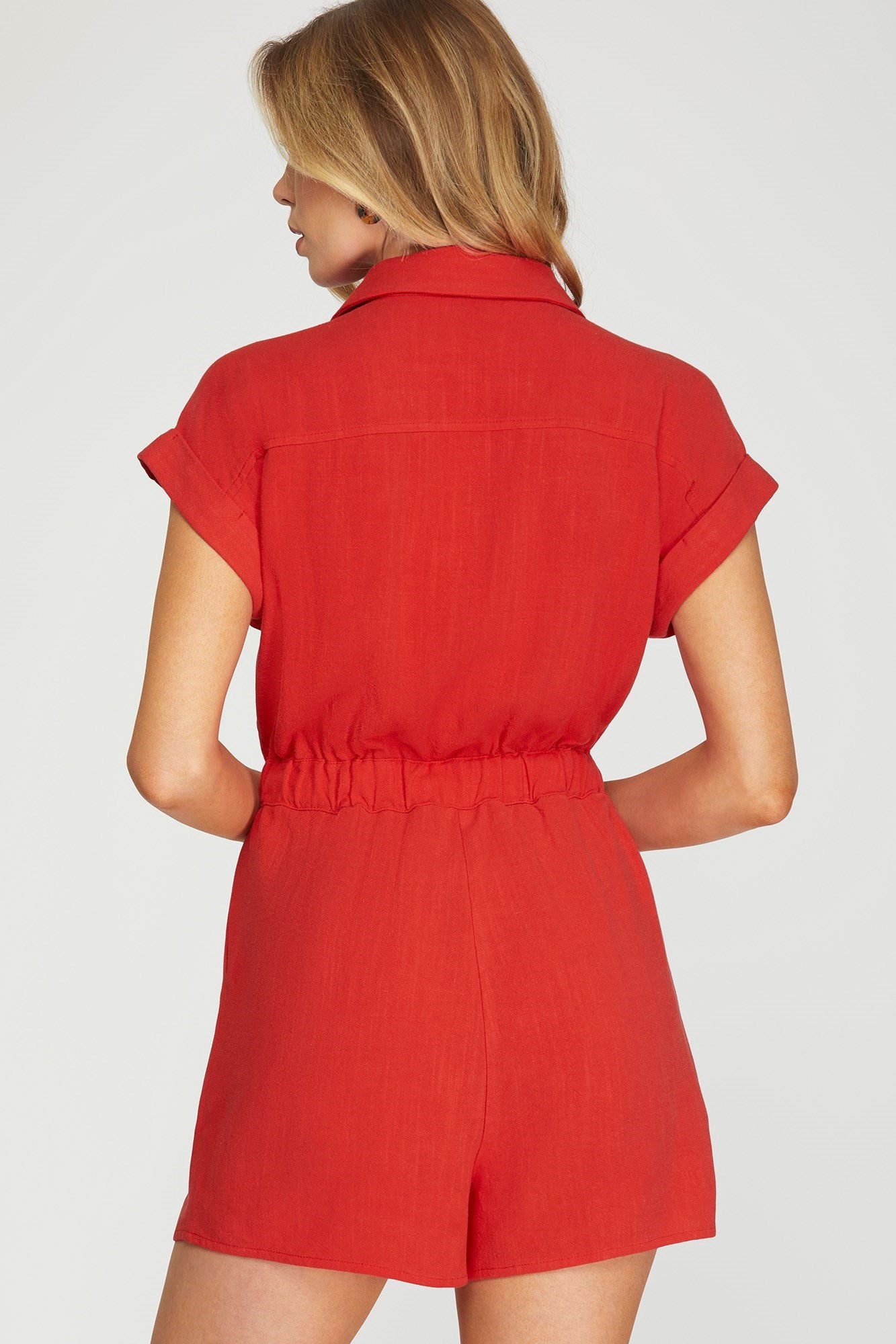 Front Tie Short Sleeve Romper