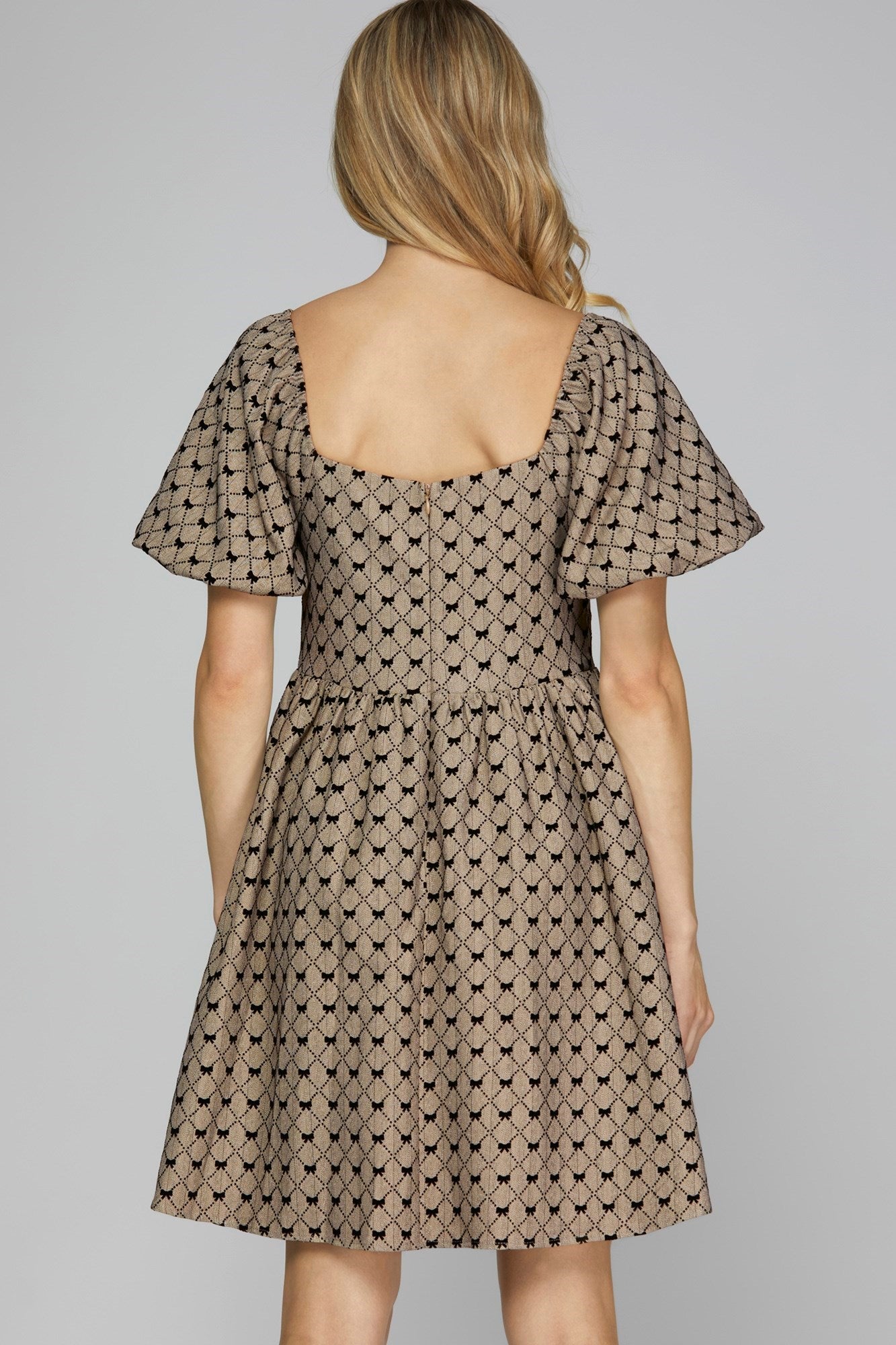 BOW WOVEN DRESS WITH POCKETS
