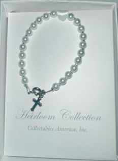 Glass Pearls Seed Bead Cross Brac 4.5"