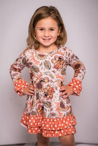 Thankful Turkey Girls Dress - The Season Boutique