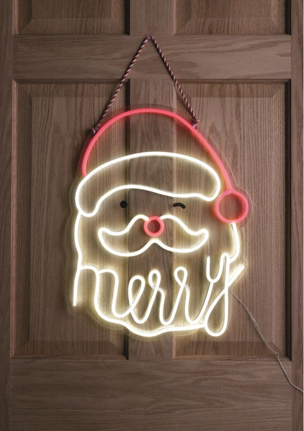 Neon Santa Door Hanger