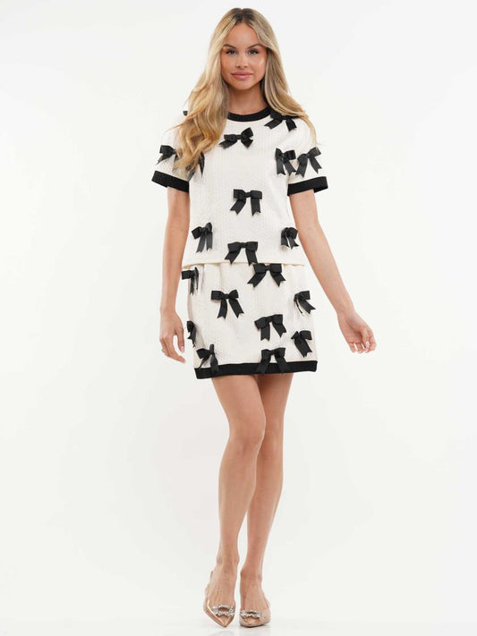 Ribbon Knit Pattern Skirt
