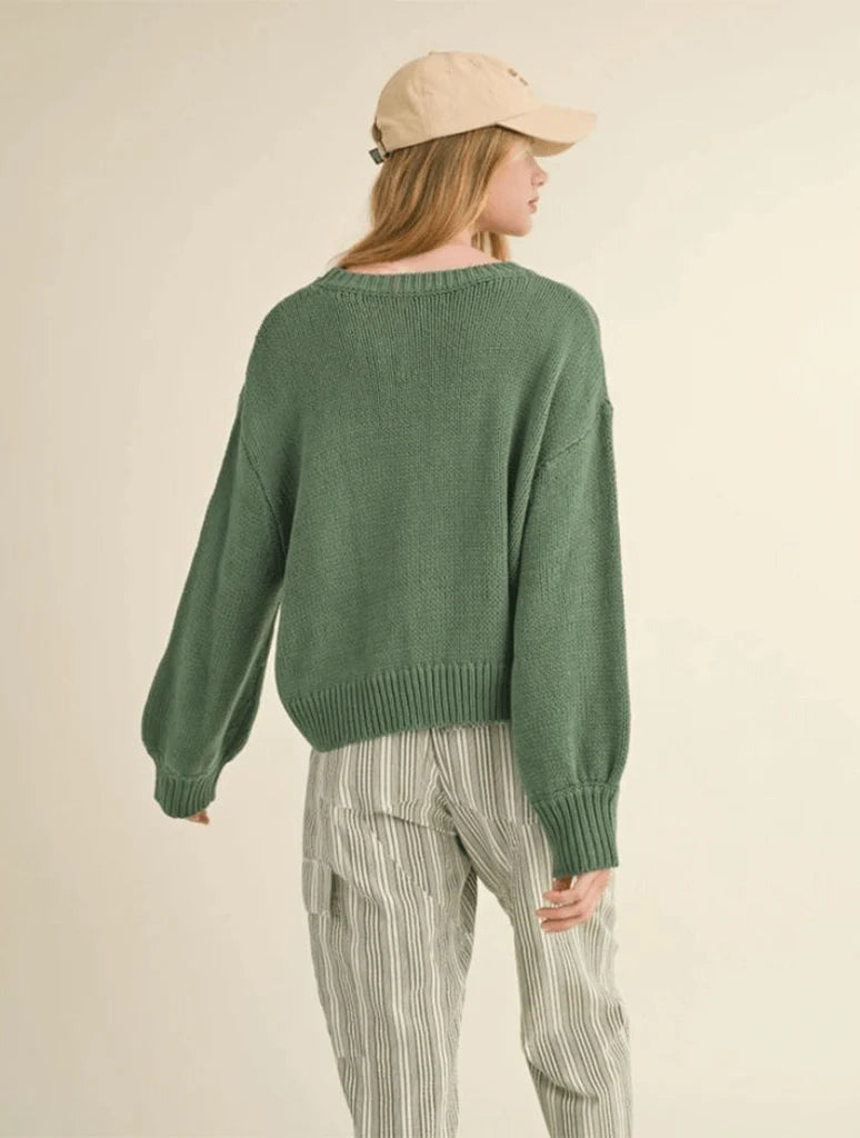 Ballon Sleeve Sweater Top