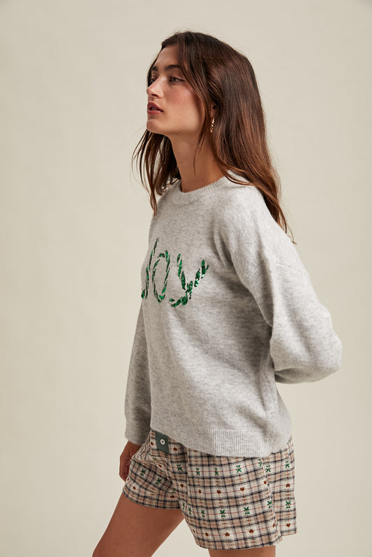 Joy Sequin Candy Cane Sweater