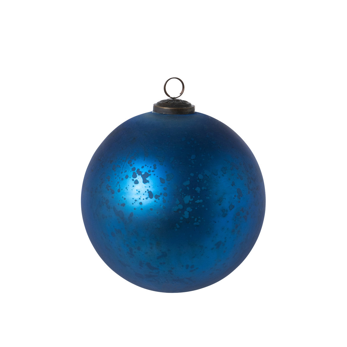 Antique Matte Blue Glass Ball Ornament - The Season Boutique