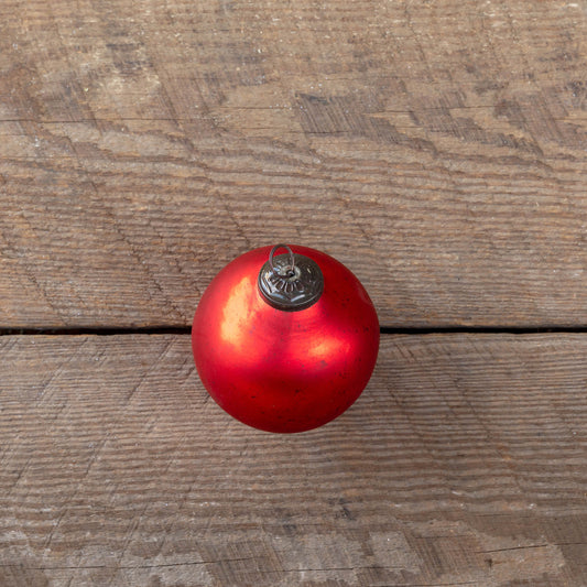 Antique Matte Ruby Glass Ball Ornament - The Season Boutique