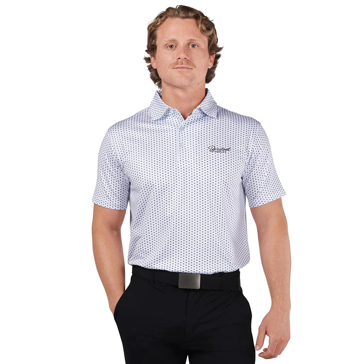 Barstool Golf Star Print Polo