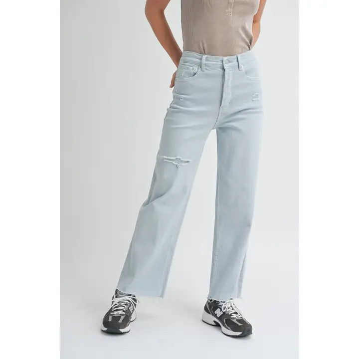 Distressed Stretched Denim