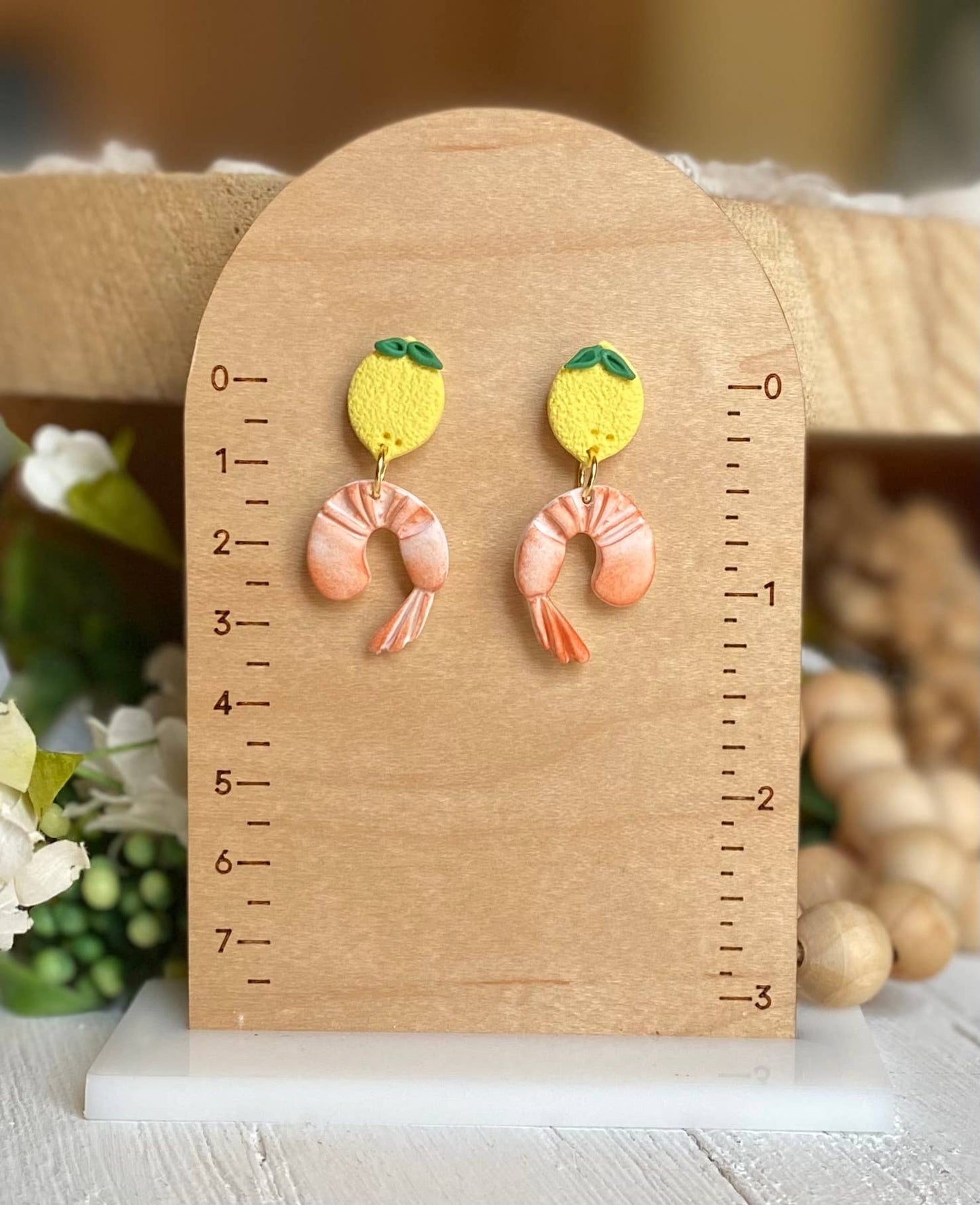 Beach Earrings : Shell Dangles with Pearl Post