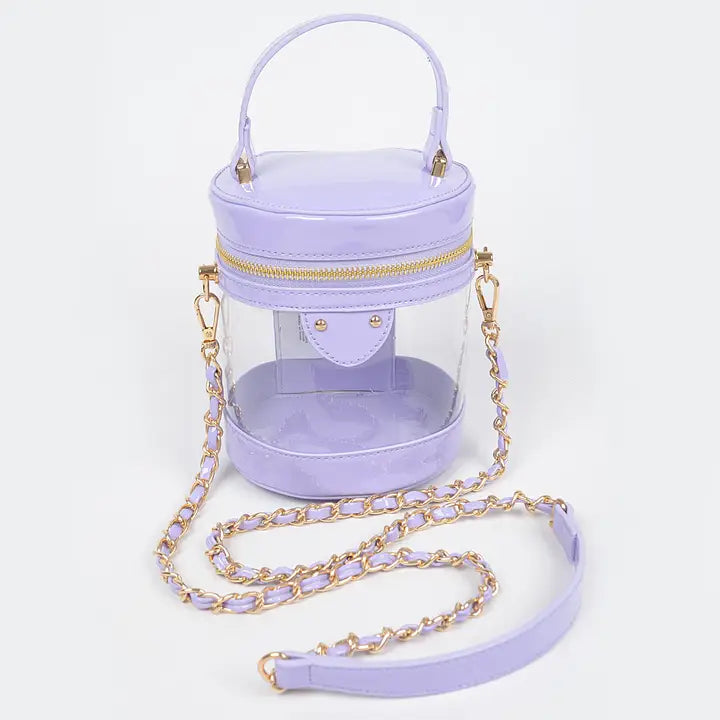 Transparent Tube Bag w/Handle