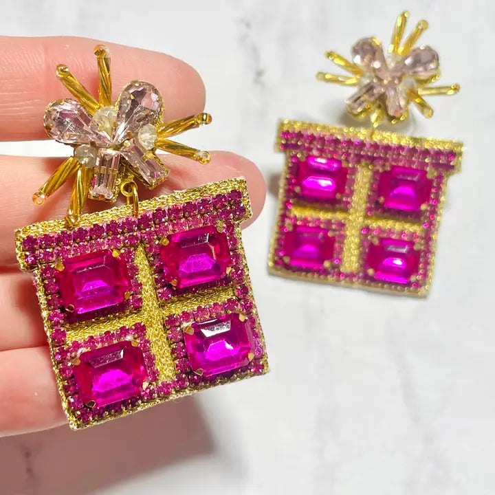 Christmas Jewelry Beaded Pink Holiday Present