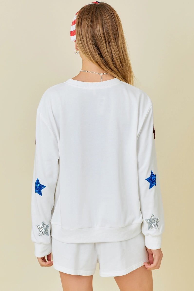 USA Patch Crewneck W Stars