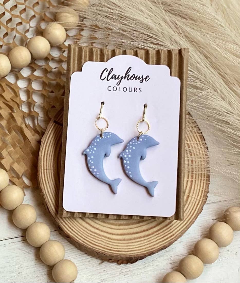 Beach Clay Earrings: Large Turtle