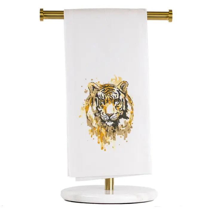 Tiger Love Flour Sack Hand Towel White/Multi 20x28