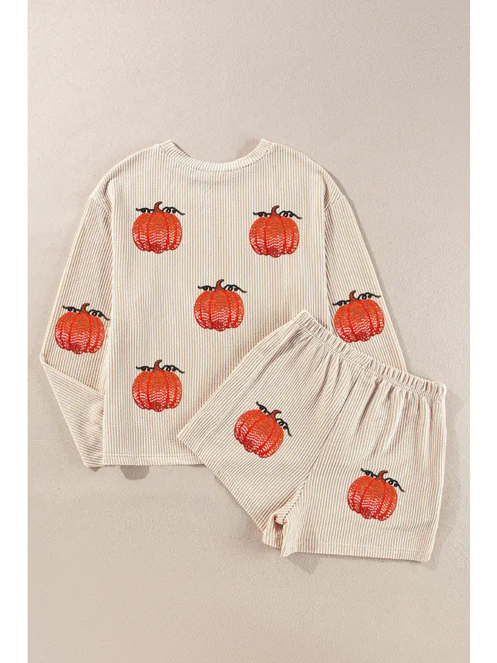 Sequin Pumpkin Patched Set