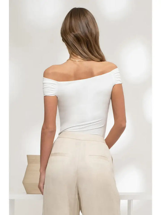 Reversible Off the Shoulder Knit Top