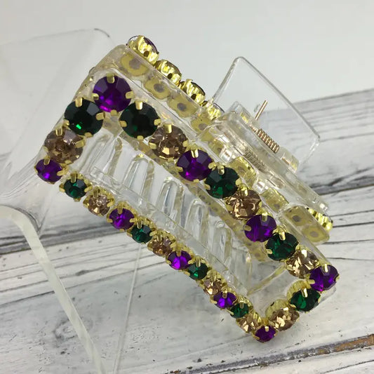 Mardi Gras Stone Claw Clip - The Season Boutique