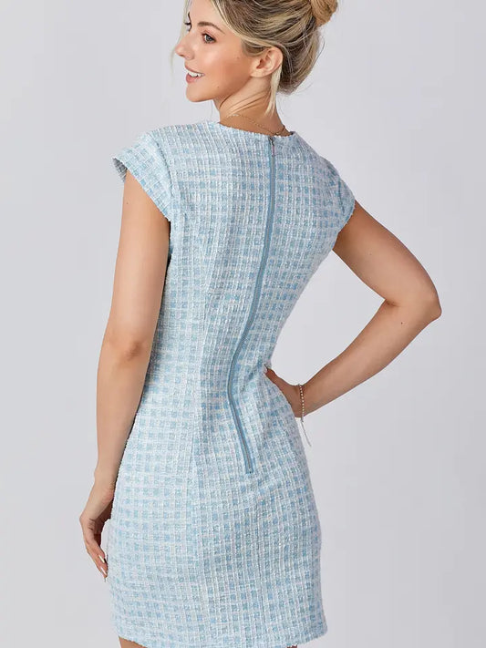 Jacquard Flower Mini Dress