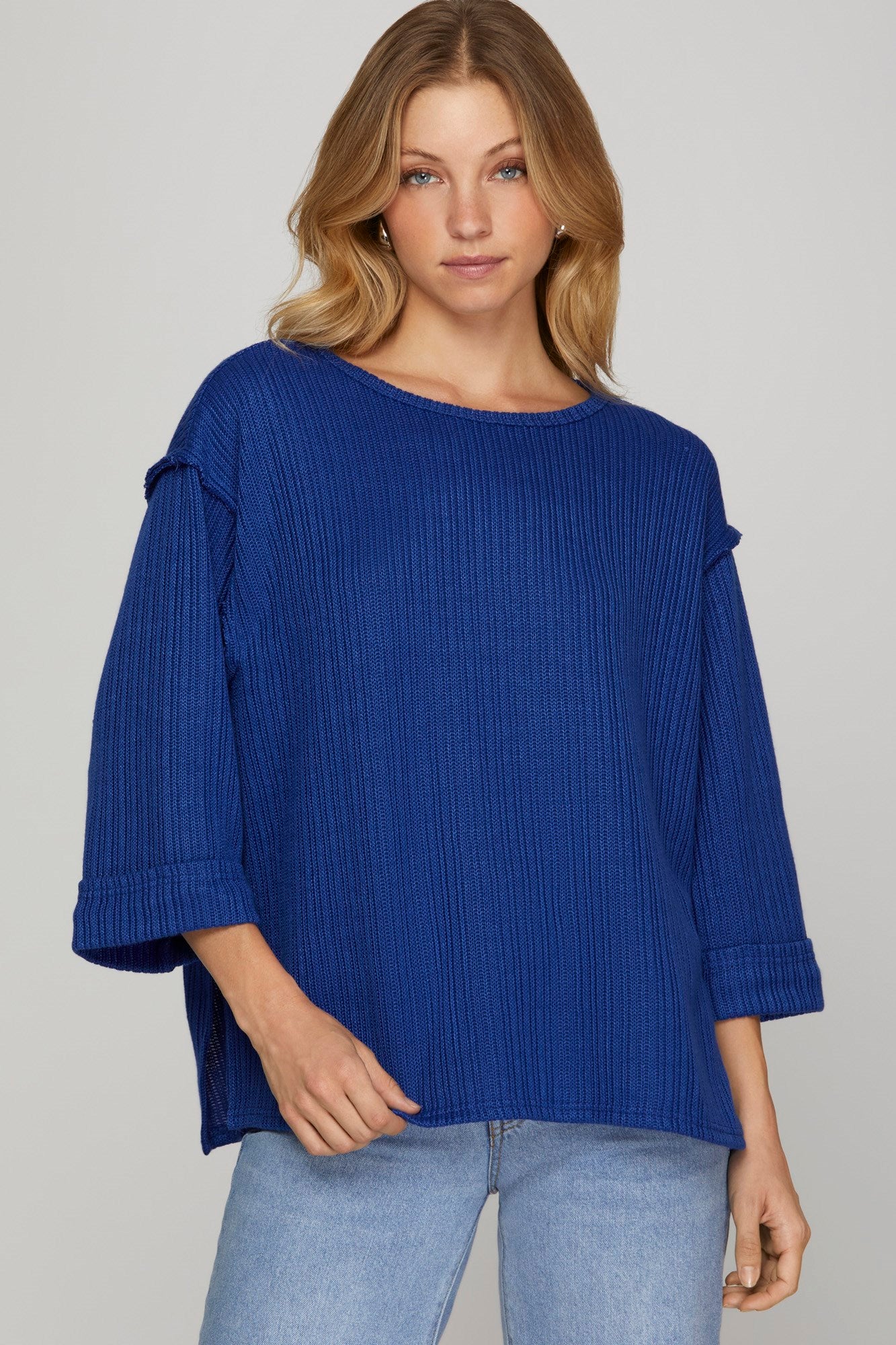 3/4 SLEEVE KNIT TOP