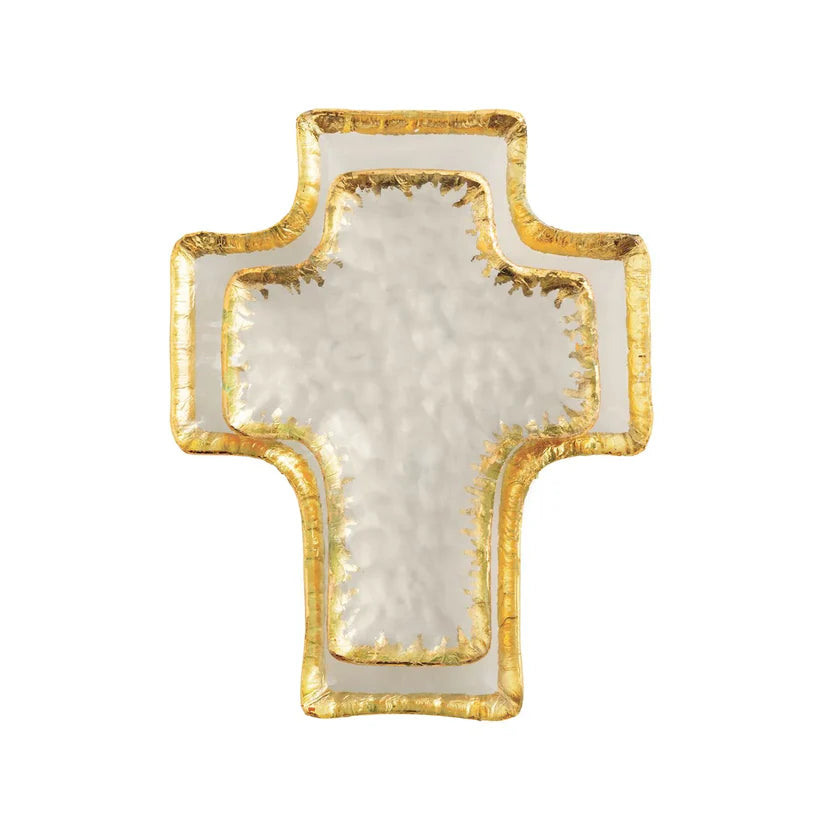 Mud Pie Glass Cross Tidbit Trays