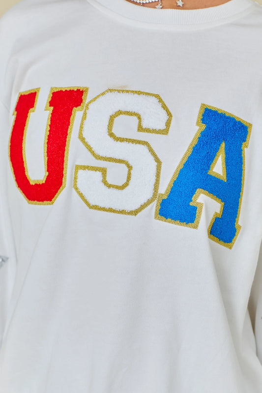 USA Patch Crewneck W Stars