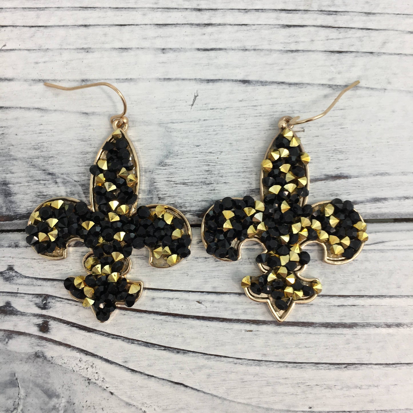 black & gold confetti earrings