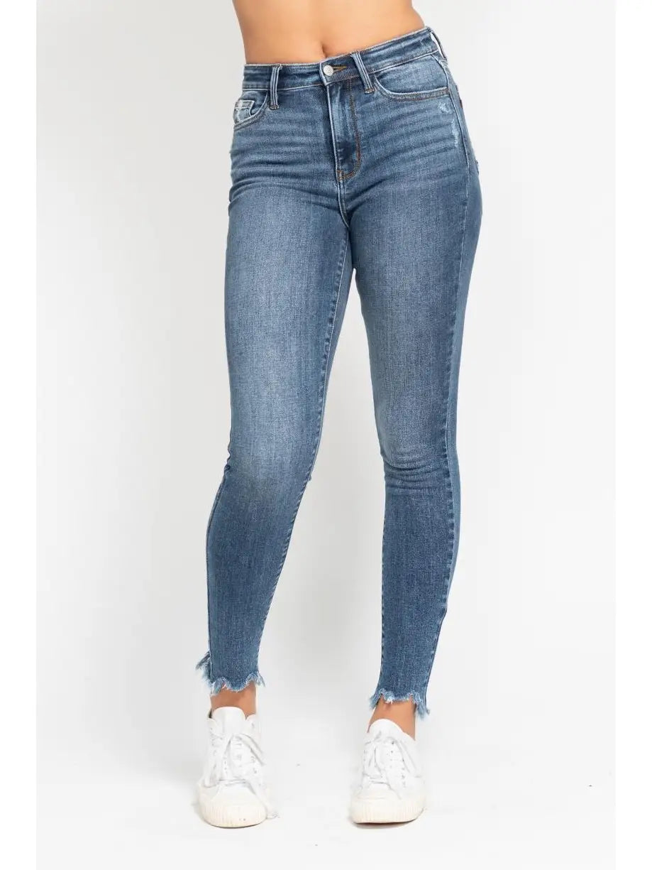 Hw Skinny w/ Destroy & Shark Bit Hem