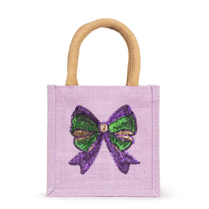 Mardi Bow Sequin Petite Gift Tote - The Season Boutique