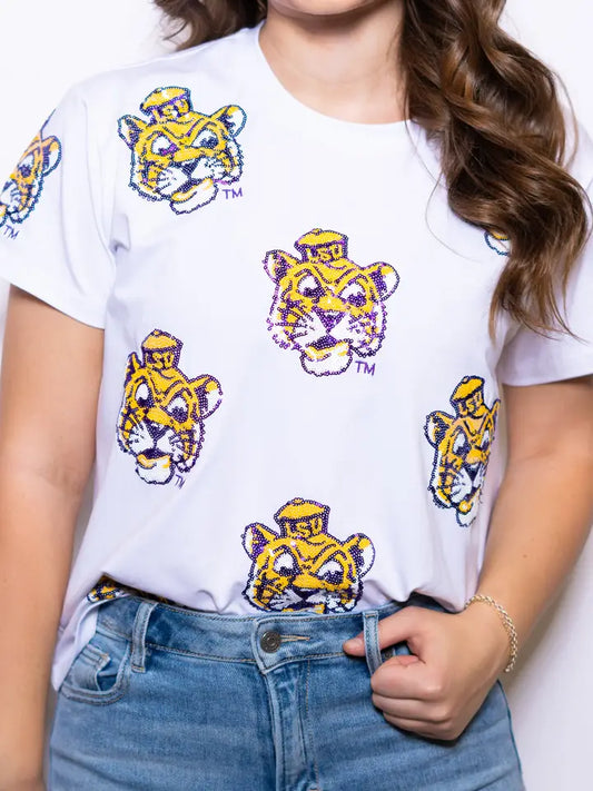 LSU Scattered Vintage Logo Tee