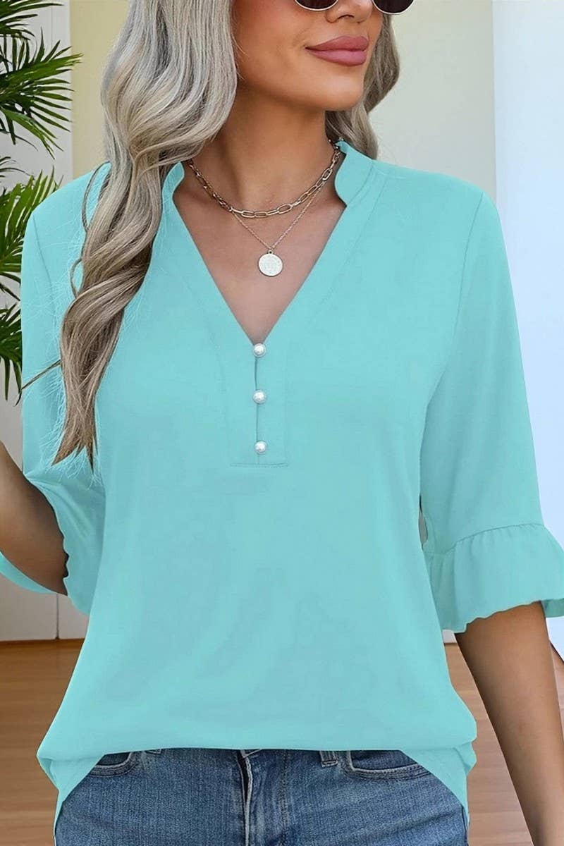 CASUAL SOLID TOP - The Season Boutique