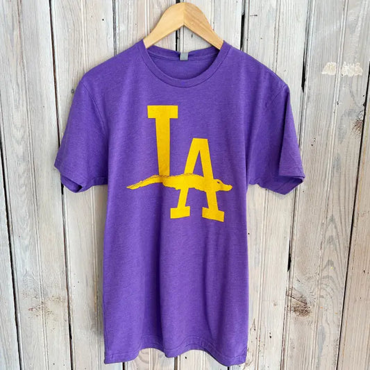 La Gator Tee- Tri Purple/Gold
