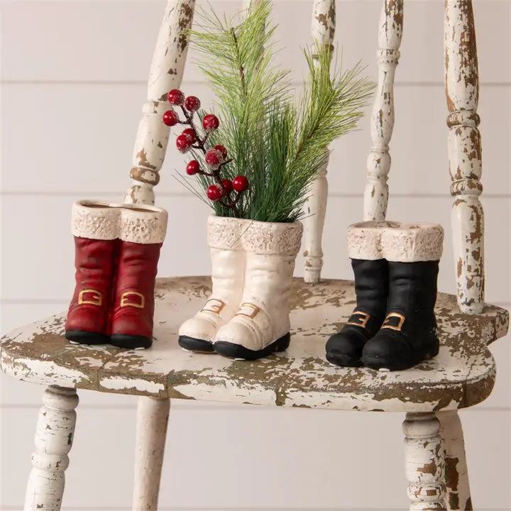 Mini Santa's Boot Vase Set