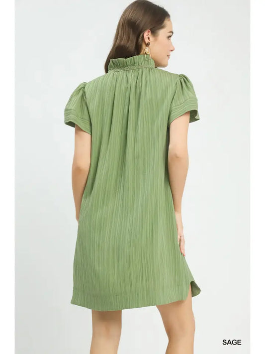 Flutter Sleeve V-Neck Dress