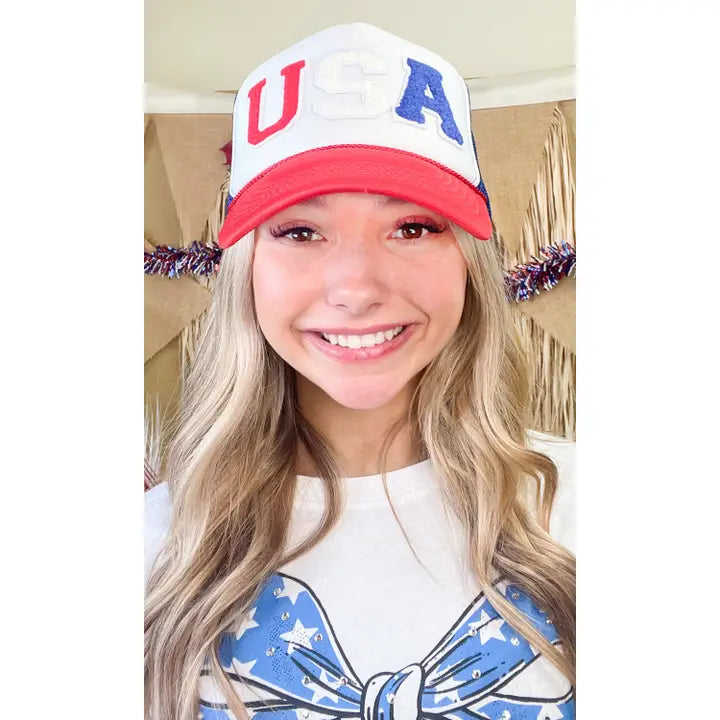 USA Soft Chenille Trucker Hat