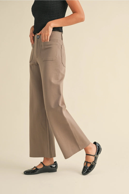 Mocha Pockets Ponte Pants - The Season Boutique