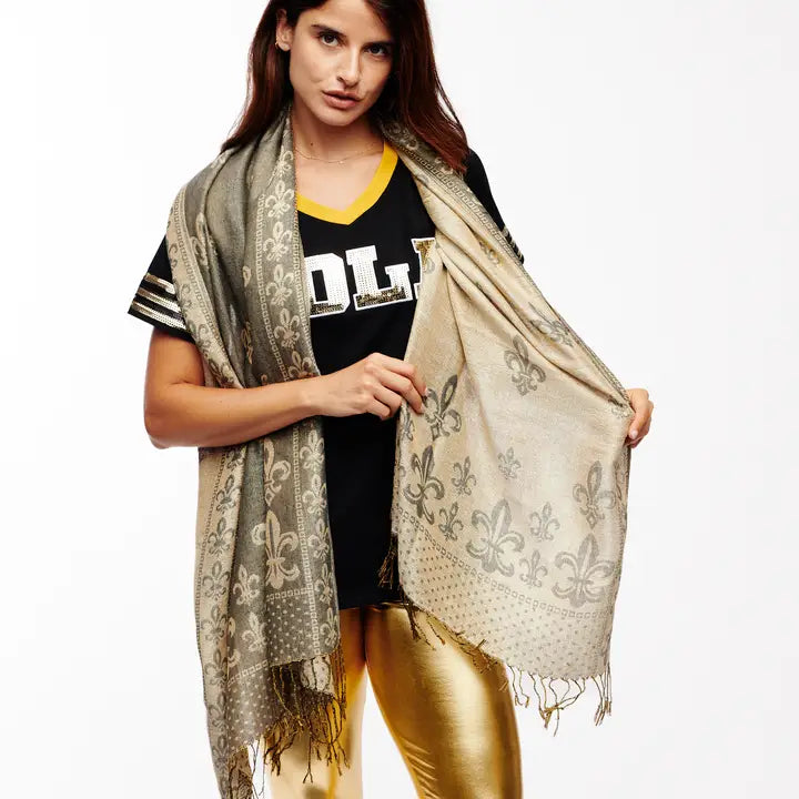 Reversible Silver Fdl Pashmina