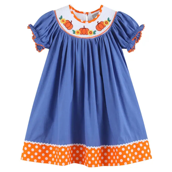Blue Pumpkin Sunflower Smocked Bishop Dress The Season Boutique Blue Pumpkin Sunflower Smocked Bishop Dress The Season Boutique