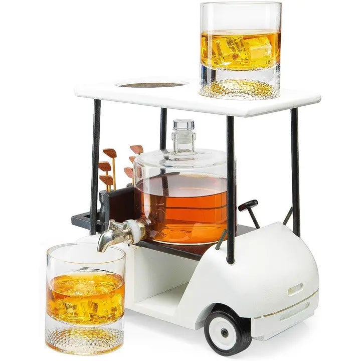 Golf Cart Whiskey Decanter & Ball Glasses