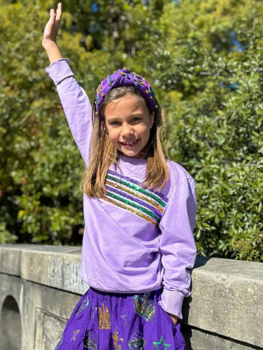 Youth Sequin Stripes Long Sleeve