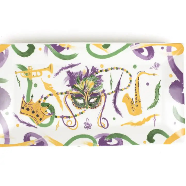 Small Platter - Mardi Gras Mask