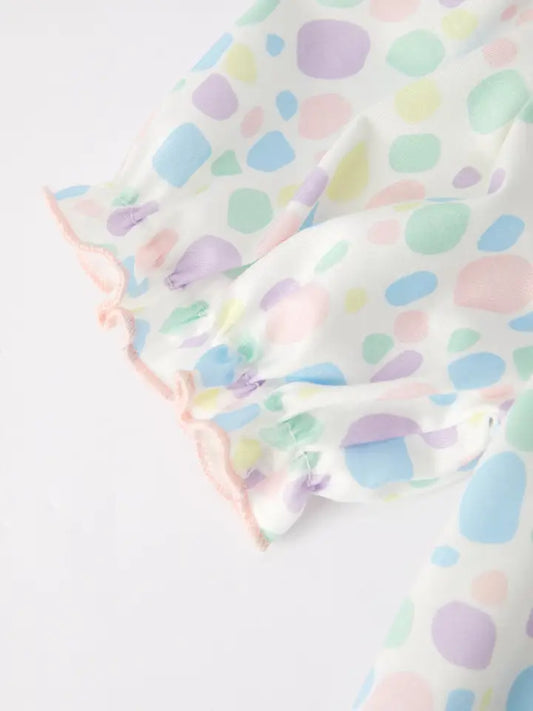 Easter Smocking Embroidery Colorful Dress