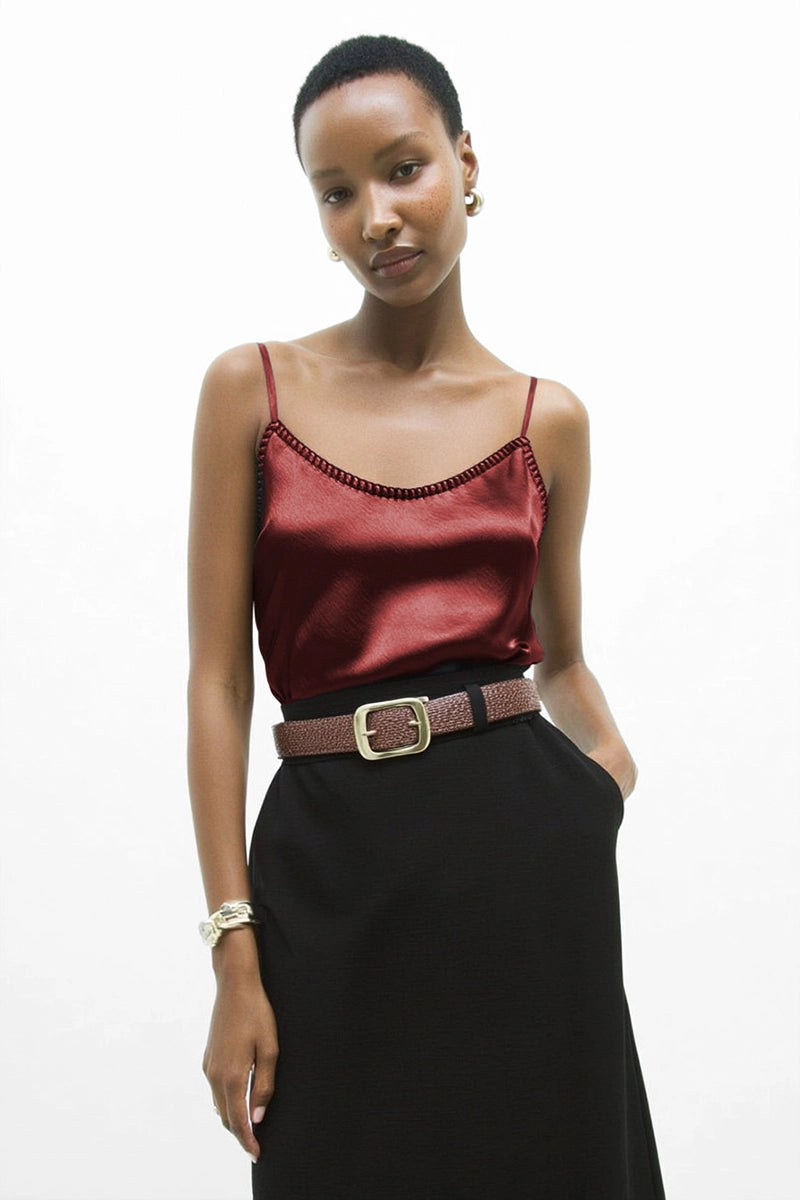 Whipstitch Satin Camisole