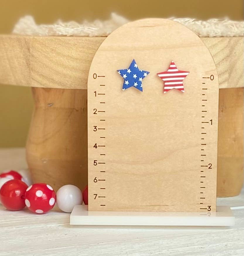 Red, White & Blue Clay Earrings: Square Dangles - The Season Boutique