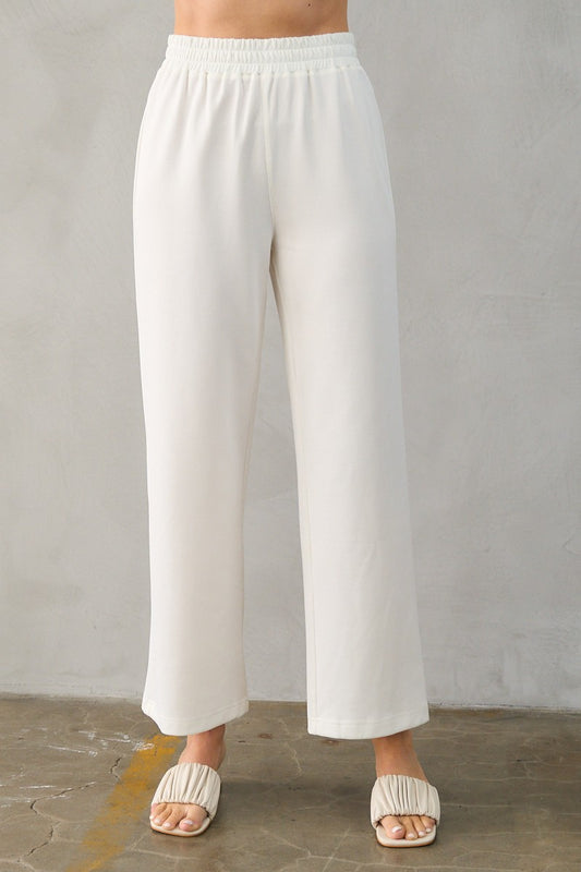Soft Novelty Knit Wide-leg Pants